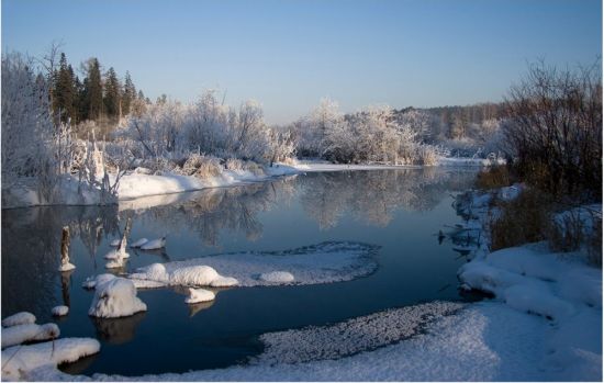 Природа зима река (72 фото)