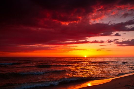 Пляж красный закат (67 фото)