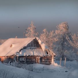 Сибирь зима ночь (58 фото)