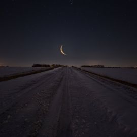 Зима поле ночь (54 фото)