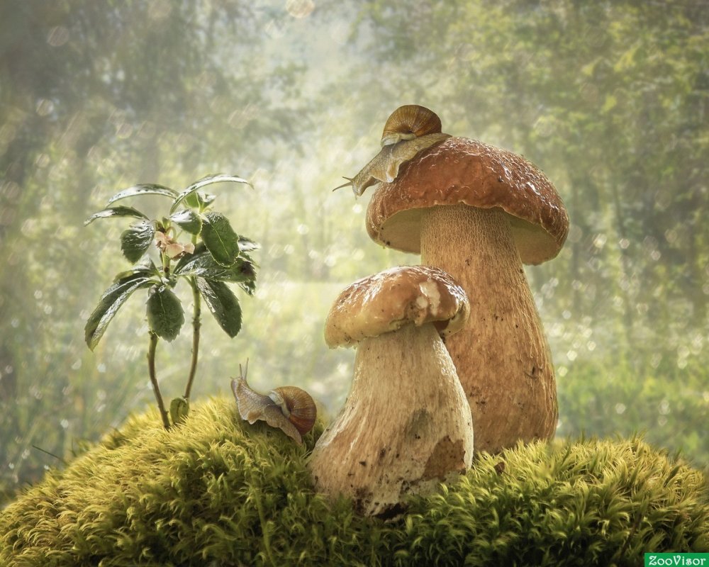 Красивые пейзажи с грибами