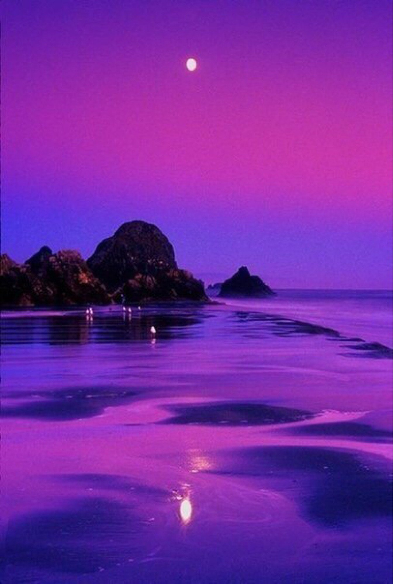 Цветная ночь. Фиолетовый закат. Сиреневый закат. Пурпурный закат. Лиловый закат.
