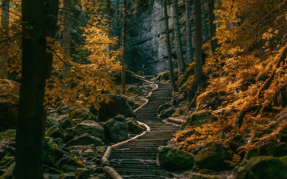 Праховы скалы - путь до горы Хротгару, Чехия.