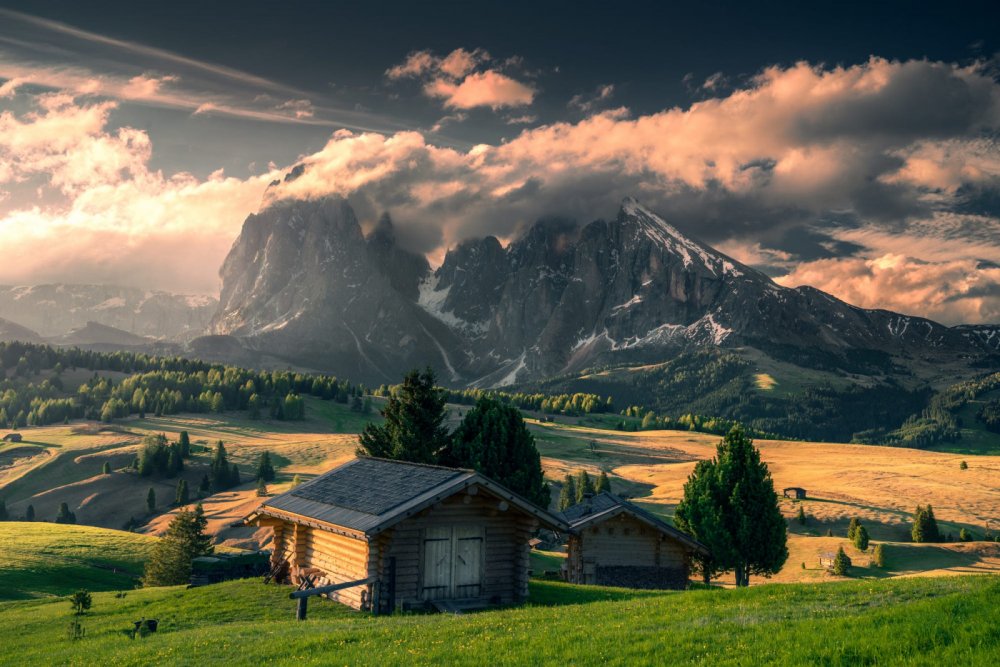 Италия горы Альпы дома