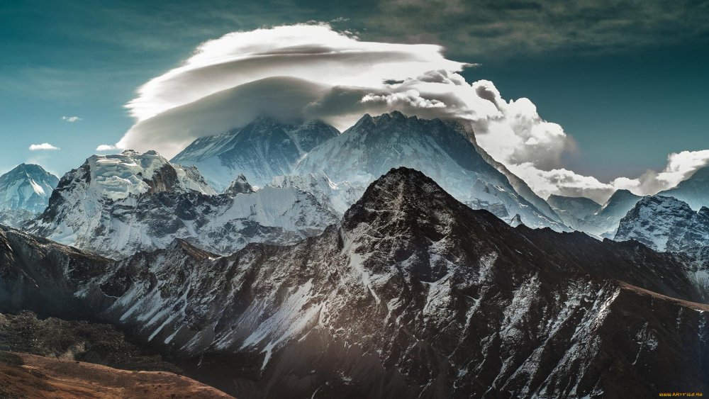 Вершина горы Гималаи
