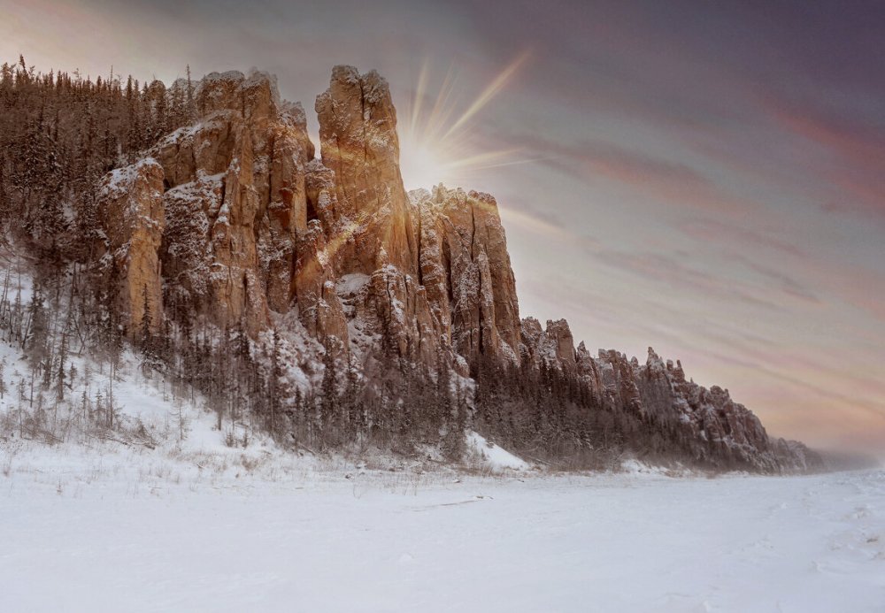Природный парк Ленские столбы зимой