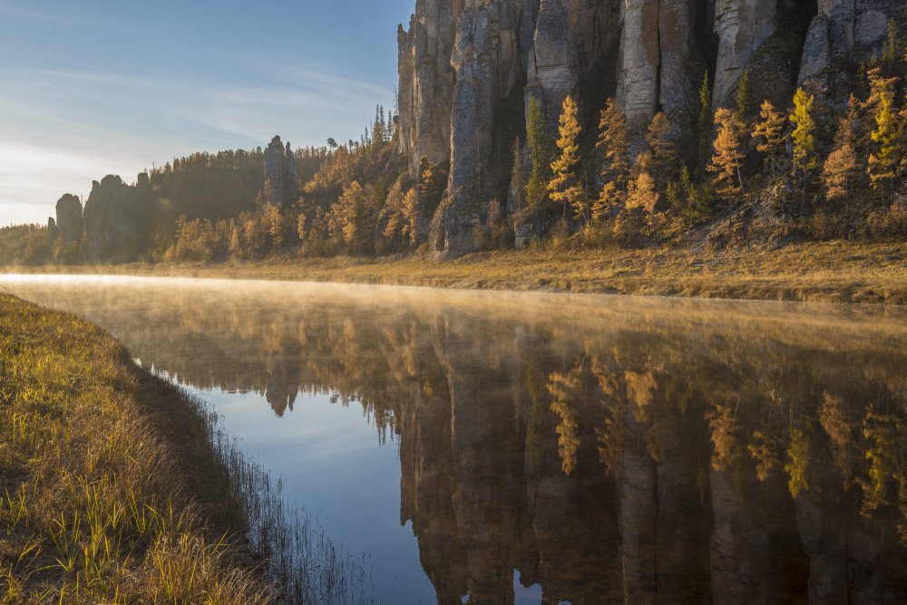 Река Лена Якутия осень