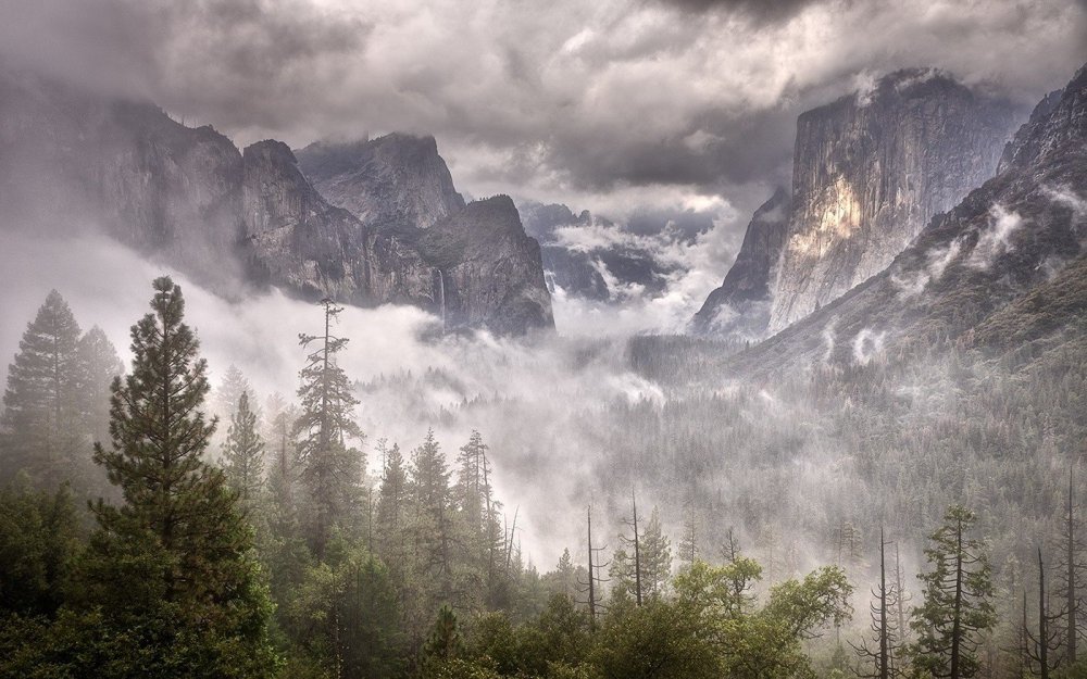 Долина Йосемити в тумане