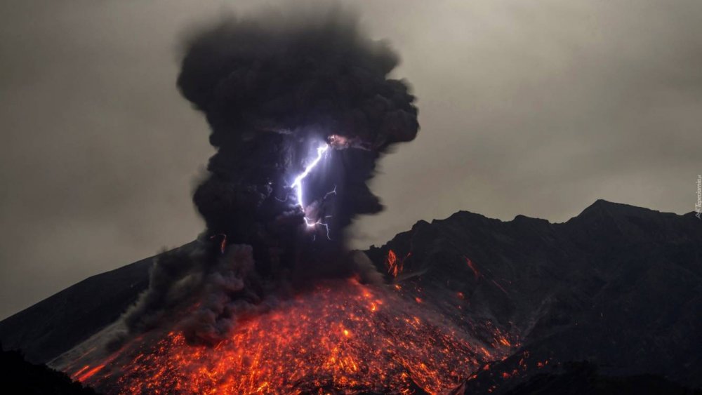 Извержении вулкана Сакураджима в Японии