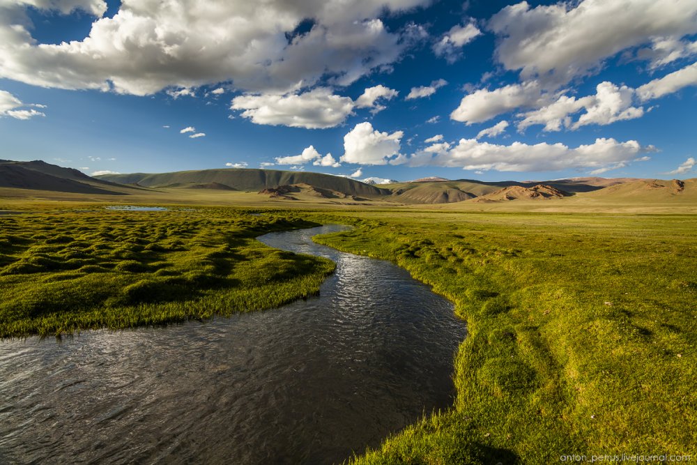 Монголия зеленые холмы