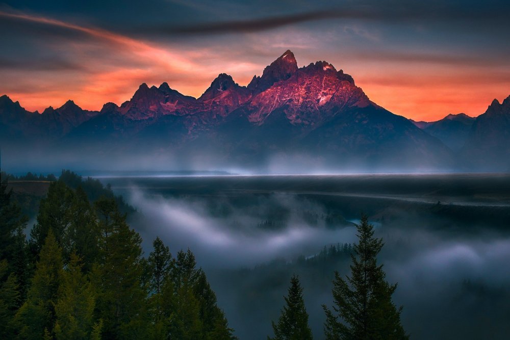 Природа горы туман