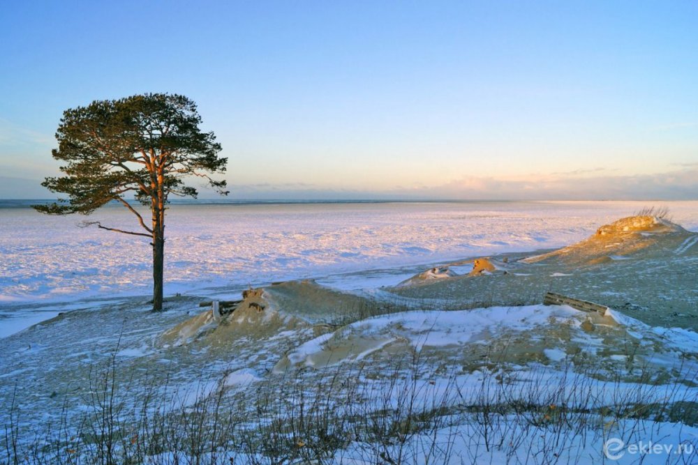 Остров Ягры Северодвинск зимой