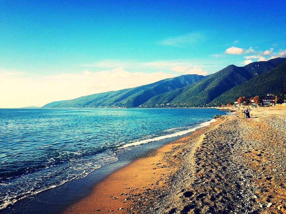 Абхазия Гагры пляж с песком