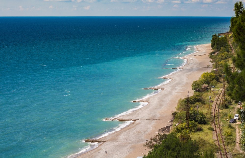 Абхазия Пицунда песчаный пляж