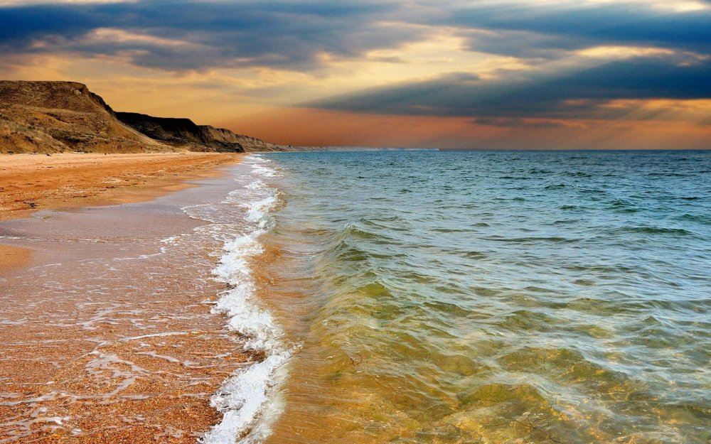 Крым Феодосия море пляж волны