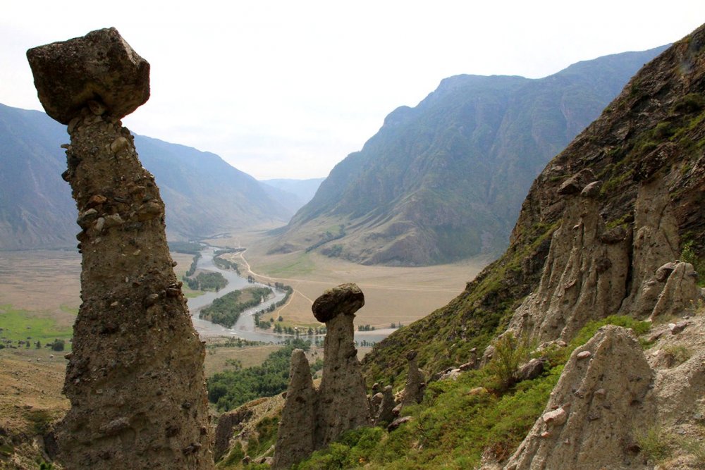 Долина Чулышмана каменные грибы