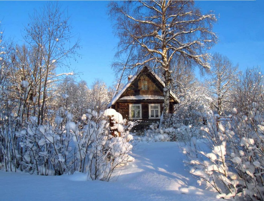 Красивый дом зимой (68 фото) » НА ДАЧЕ ФОТО