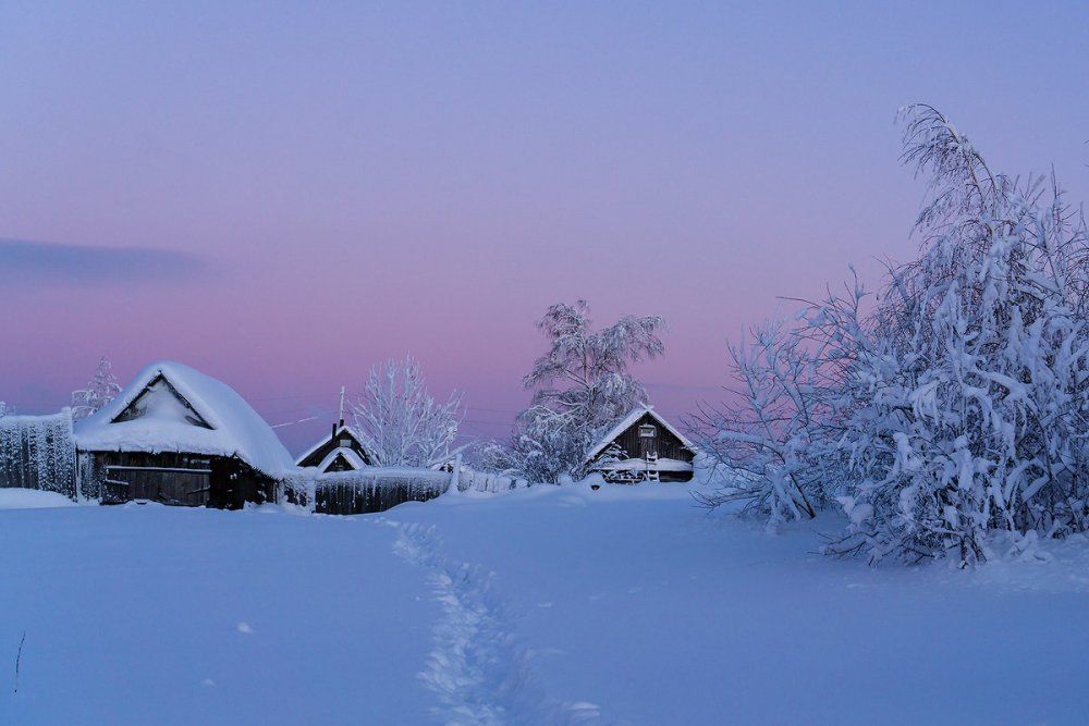 Деревня в снегу