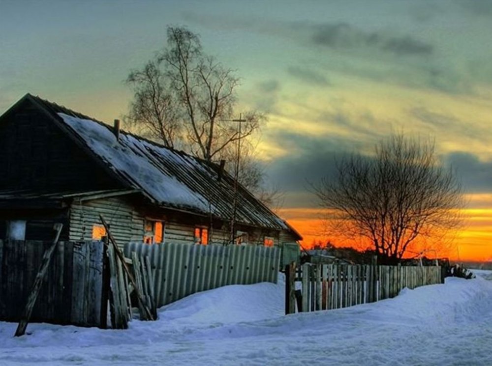 Тульская деревня зимой