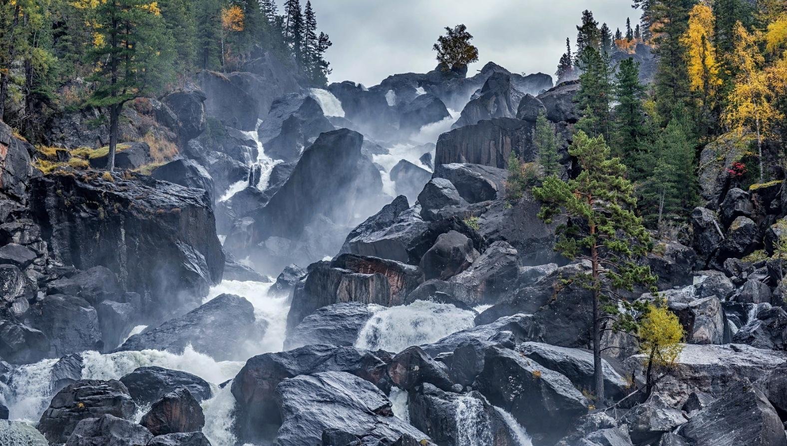 Алтай водопад закат