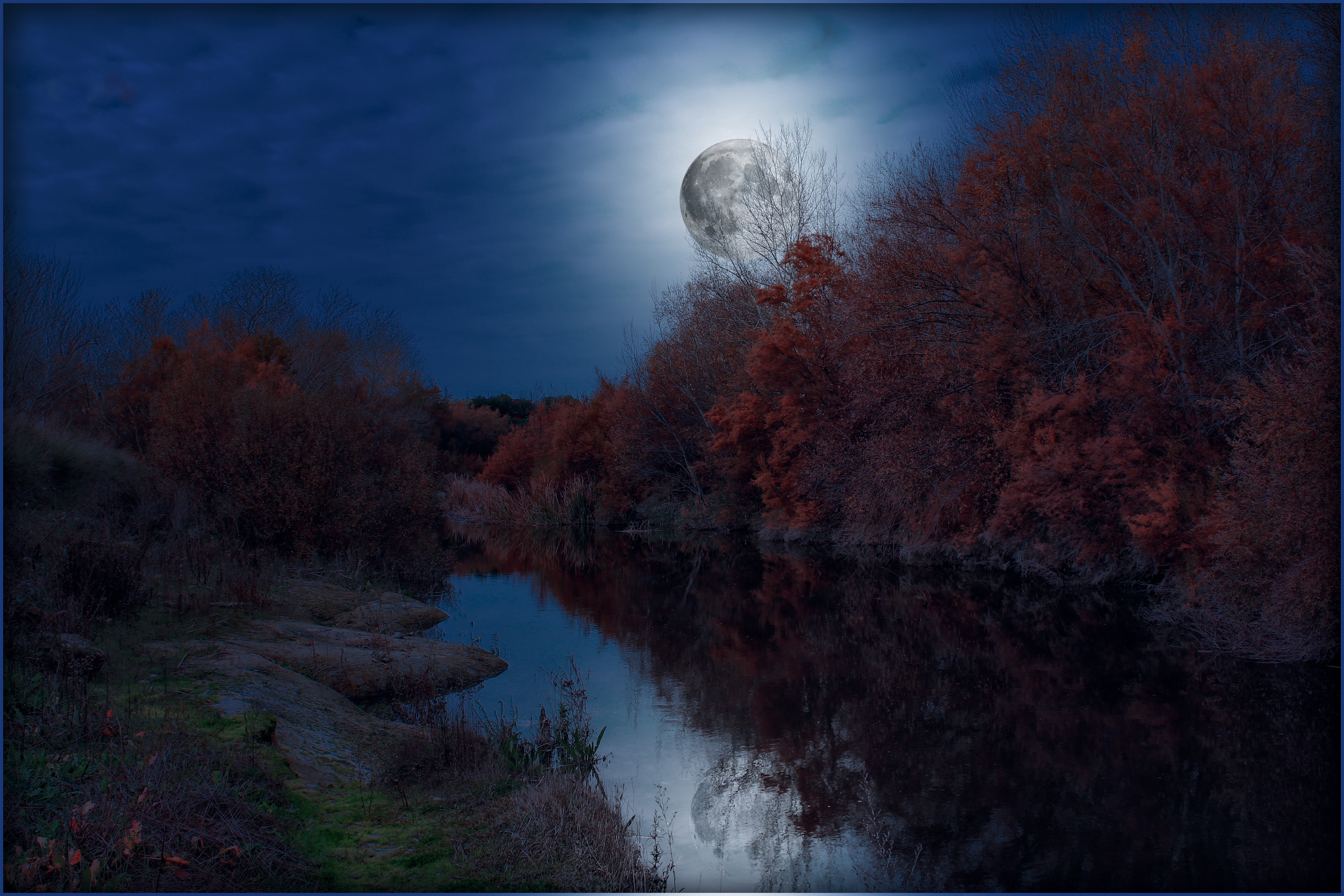 Ночи серых дней короче. Лунный пейзаж. Пейзаж ночь. Осенняя ночь. Пейзаж с луной.