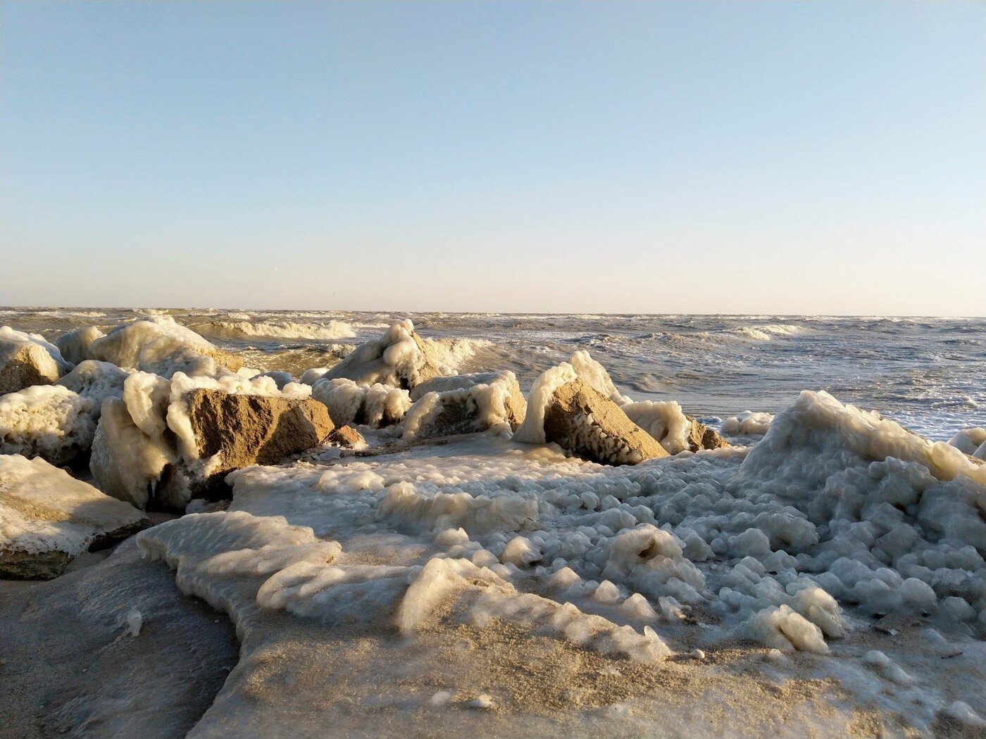 Застывшие волны Азовское море