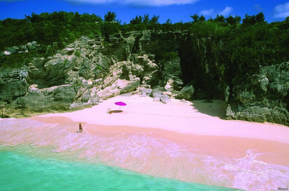 Розовый пляж Пинк Сэндс Бич, Багамы