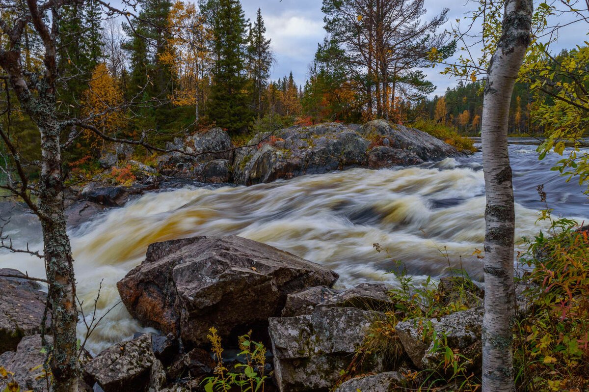 Водопад Мянтюкоски Карелия