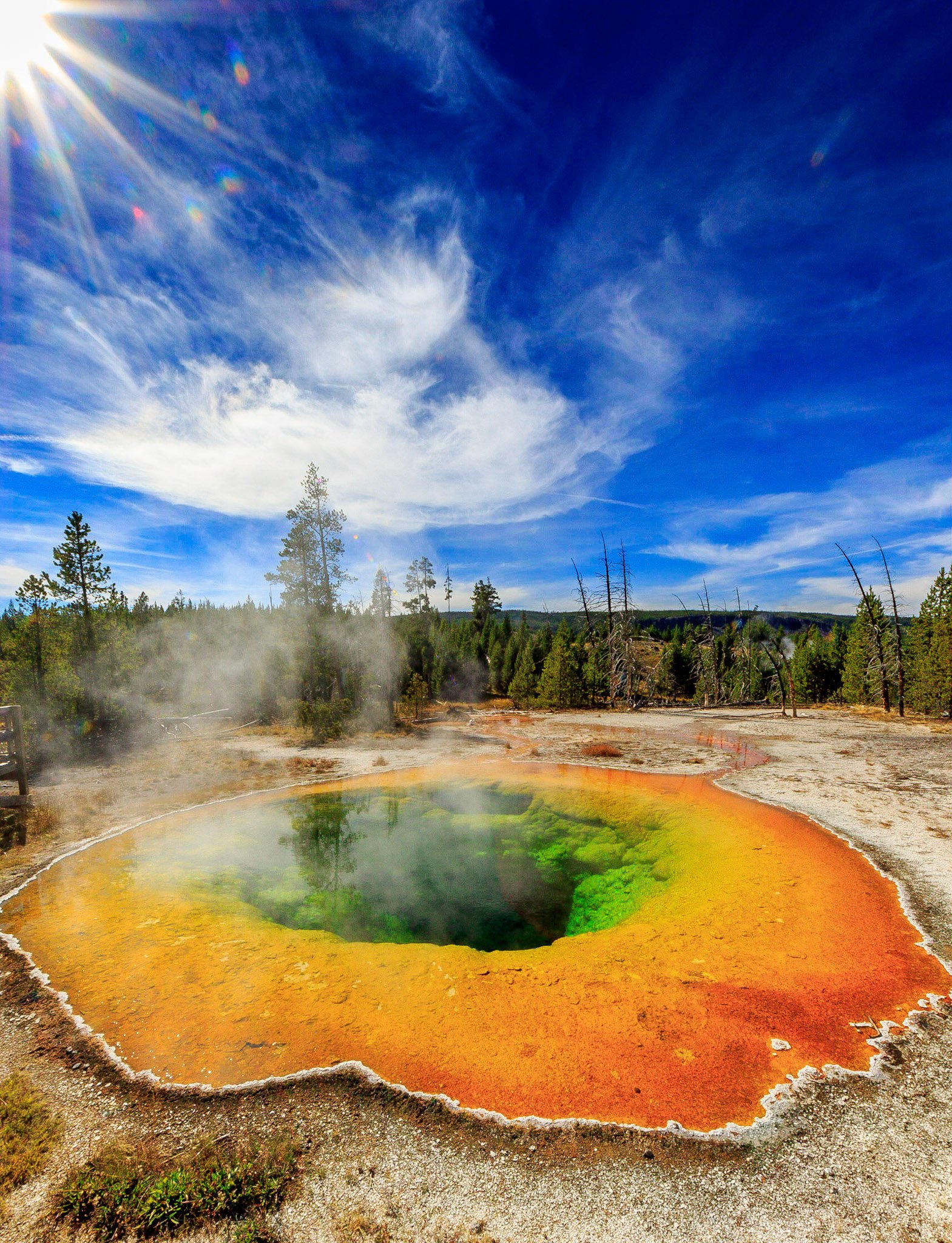 Йеллоустонский парк. Вулкан Еллоу Стоун. Национальный парк Йеллоустоун -Yellowstone Park. Штат Монтана Йеллоустонский парк. Озеро утренней славы. Йеллоустонский национальный парк, США..