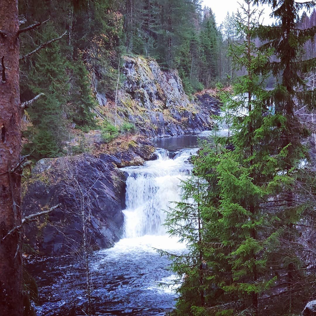 Водопад Кивач в Карелии летом