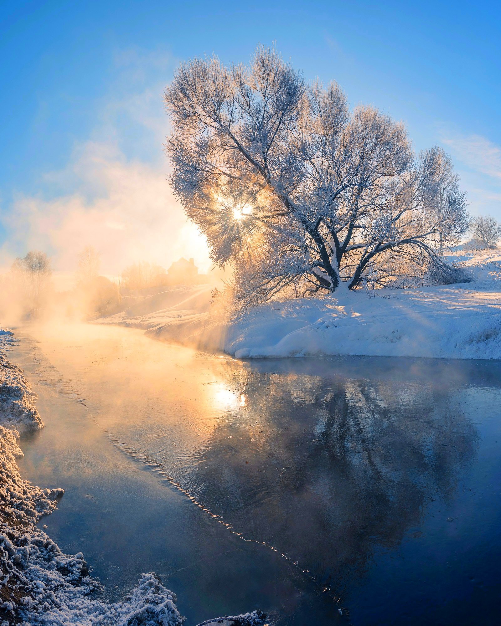 Зимняя природа утром. Морозный пейзаж. Морозное утро. Зима река солнце. Морозный рассвет.