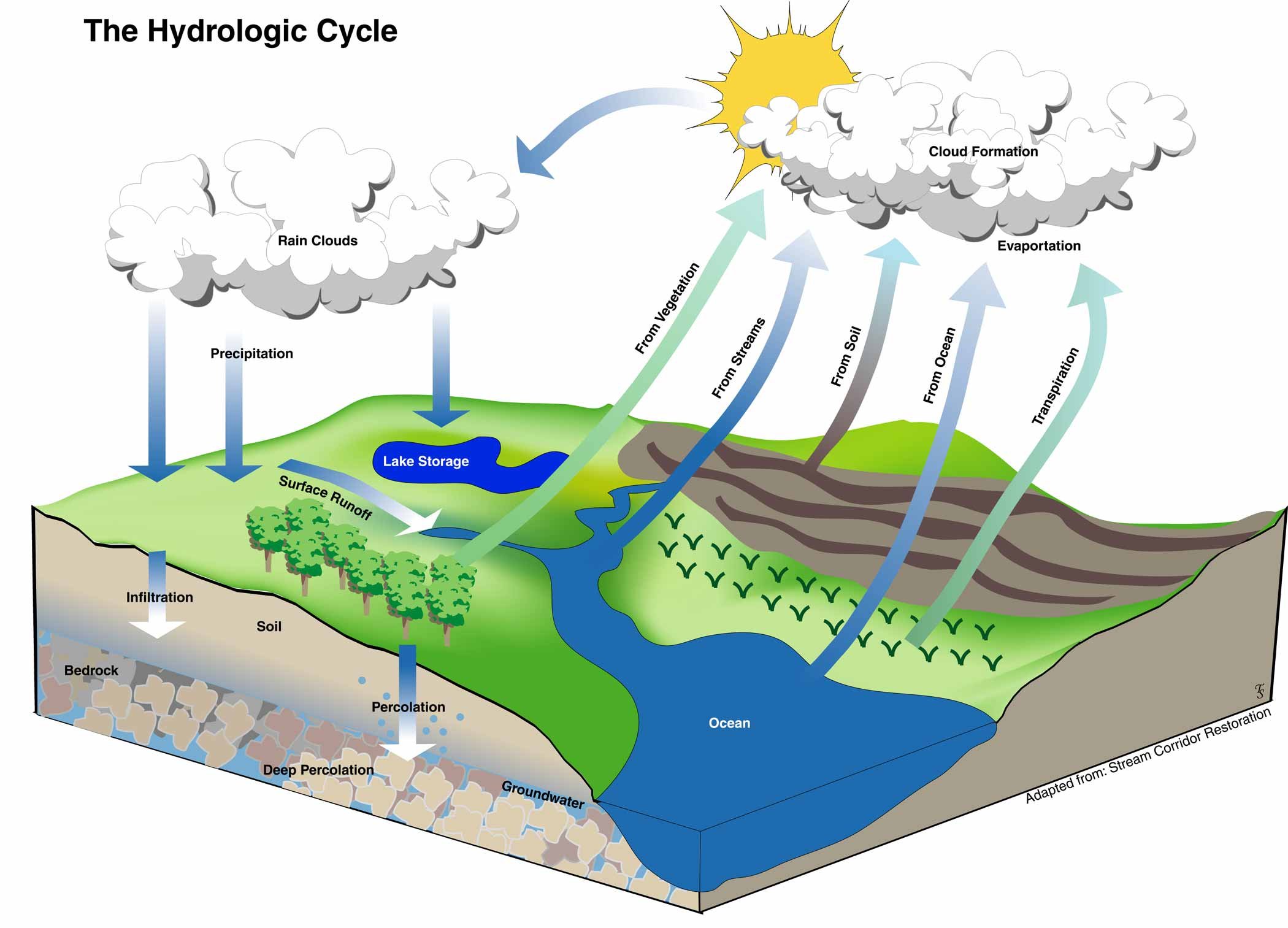 Круговорот реки. Гидрологический цикл круговорота воды. Круговорот испарения воды. Гидрологический круговорот воды схема. Круговорот воды в природе схема.