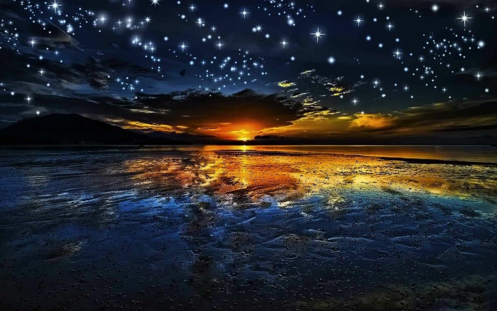 Вечер море звезды