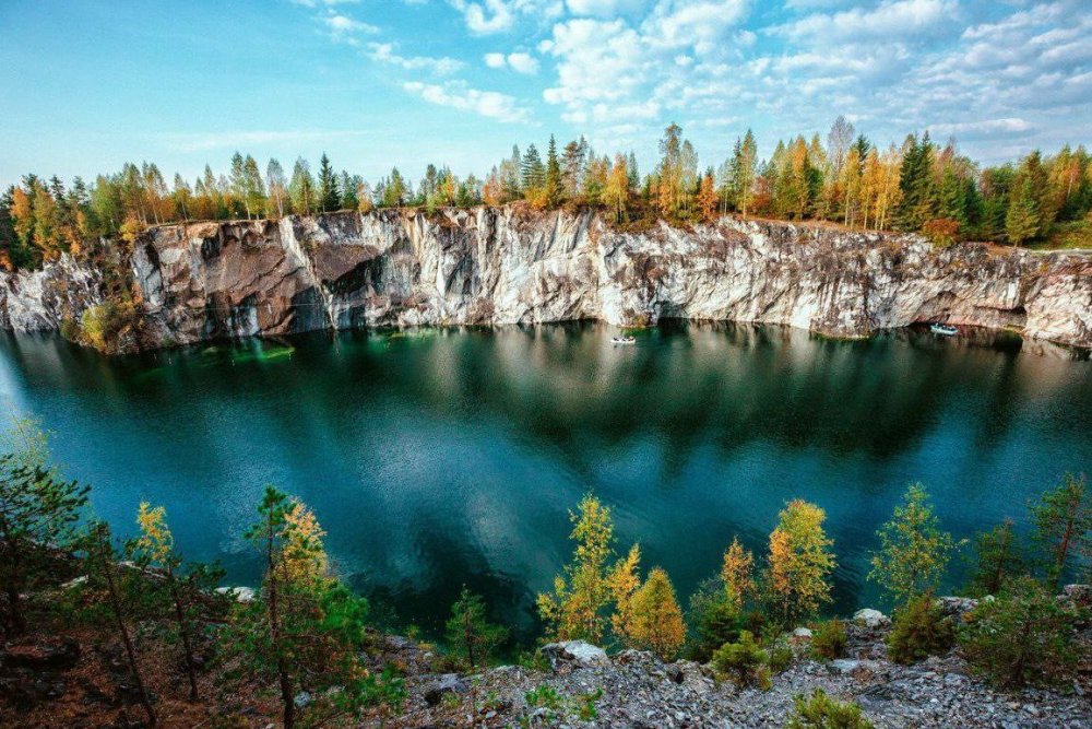 Карелия озеро Рускеала