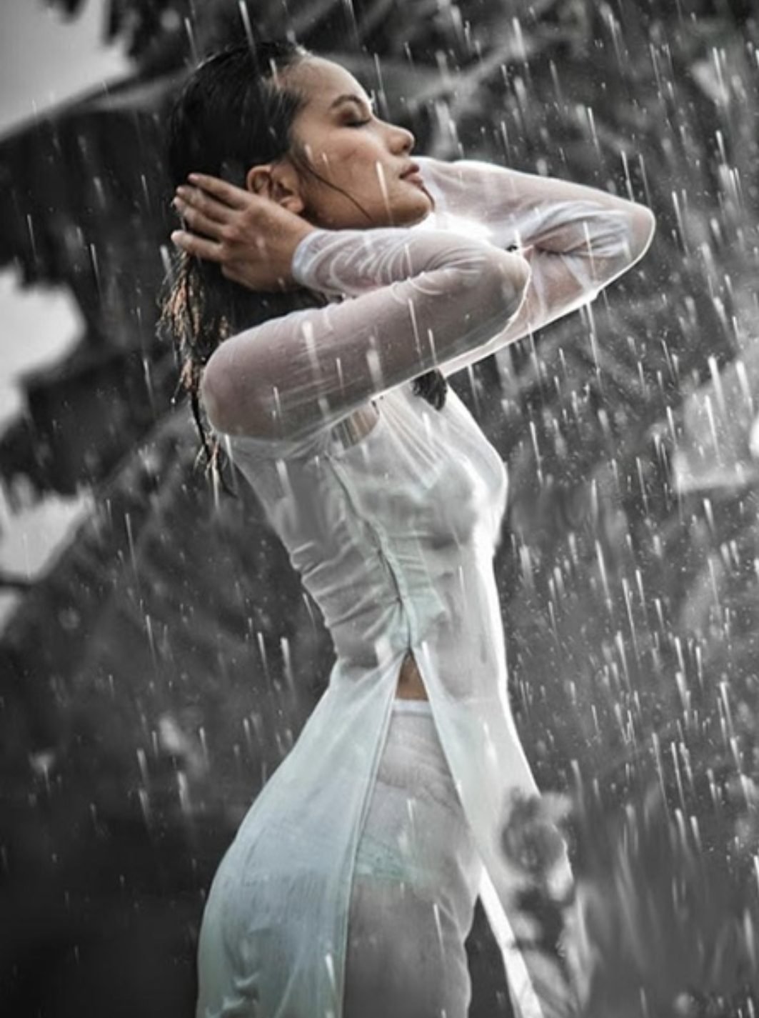 Фотосессия девушка под дождем