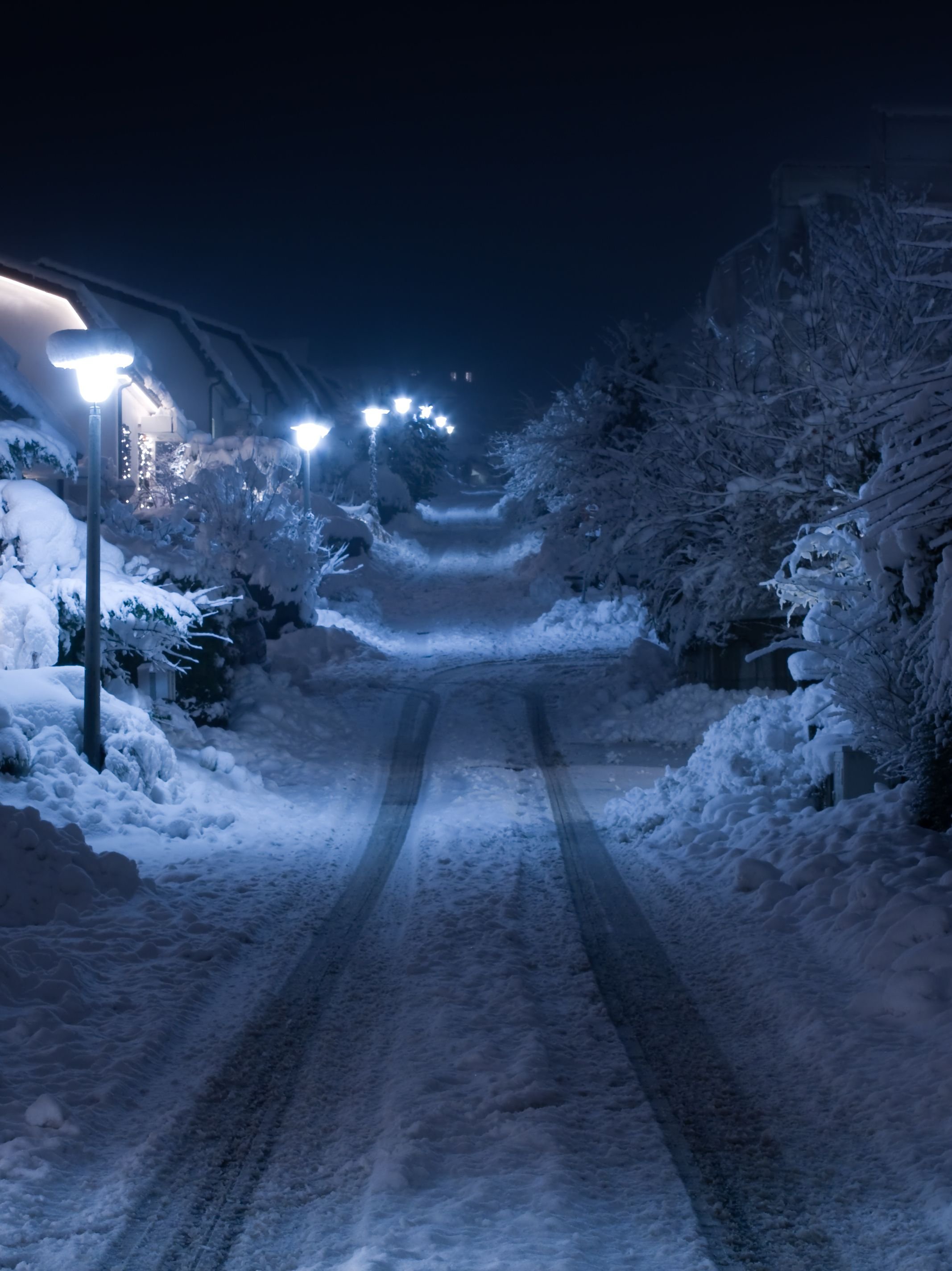 Картинка снег ночью