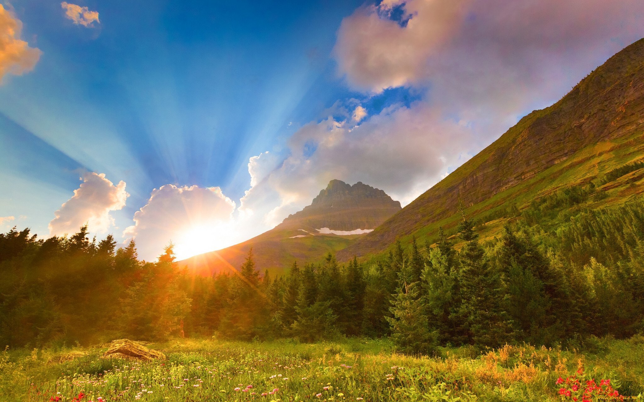 Гори солнце ярче лето будет. Григ утро в горах. Красивый рассвет. Рассвет в горах. Природа солнце.