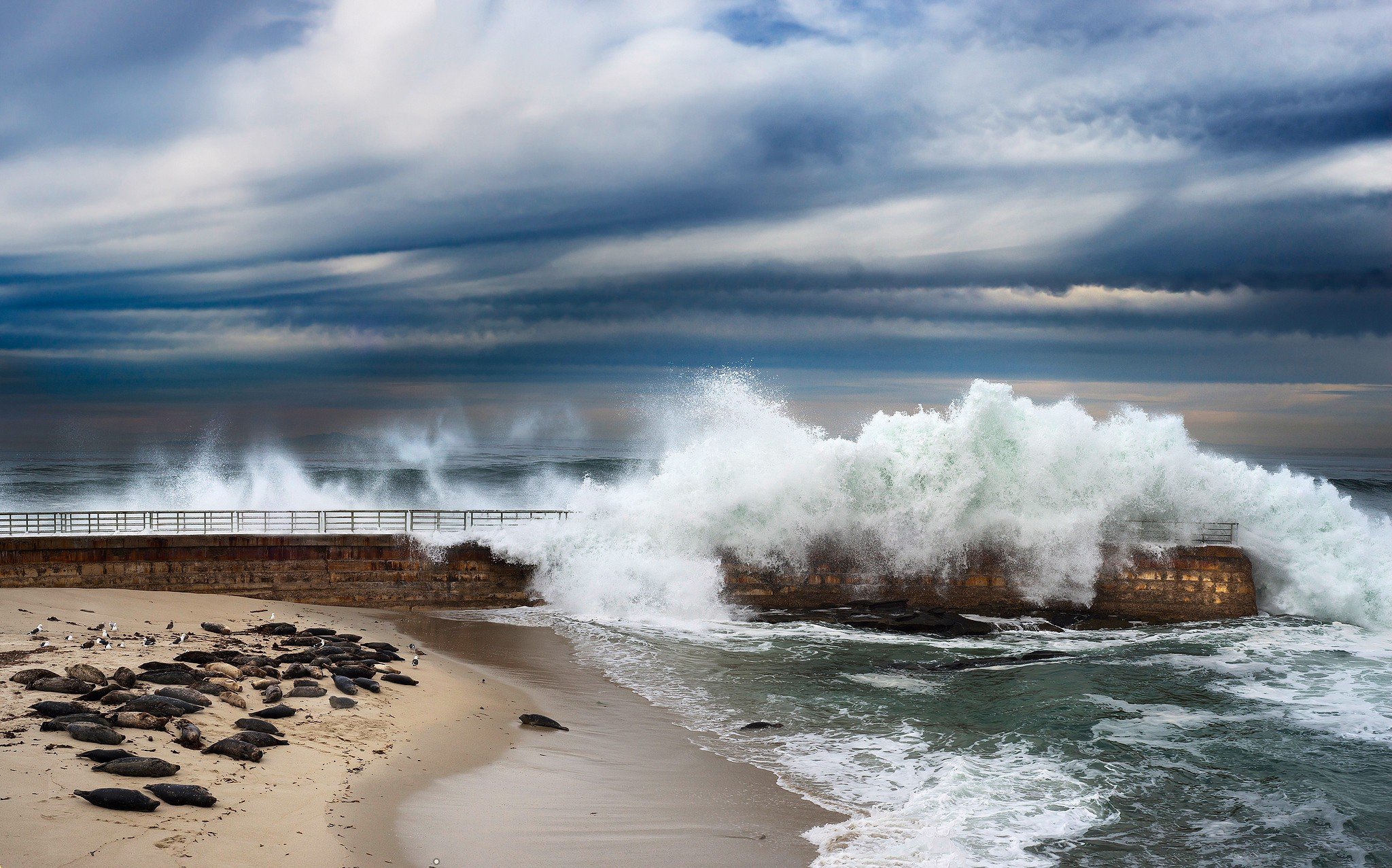 Видеть волны с берега. Охотское море шторм. Шторм Калифорния. Шторм на побережье в Бель-Иль. Пирс шторм Калифорния.