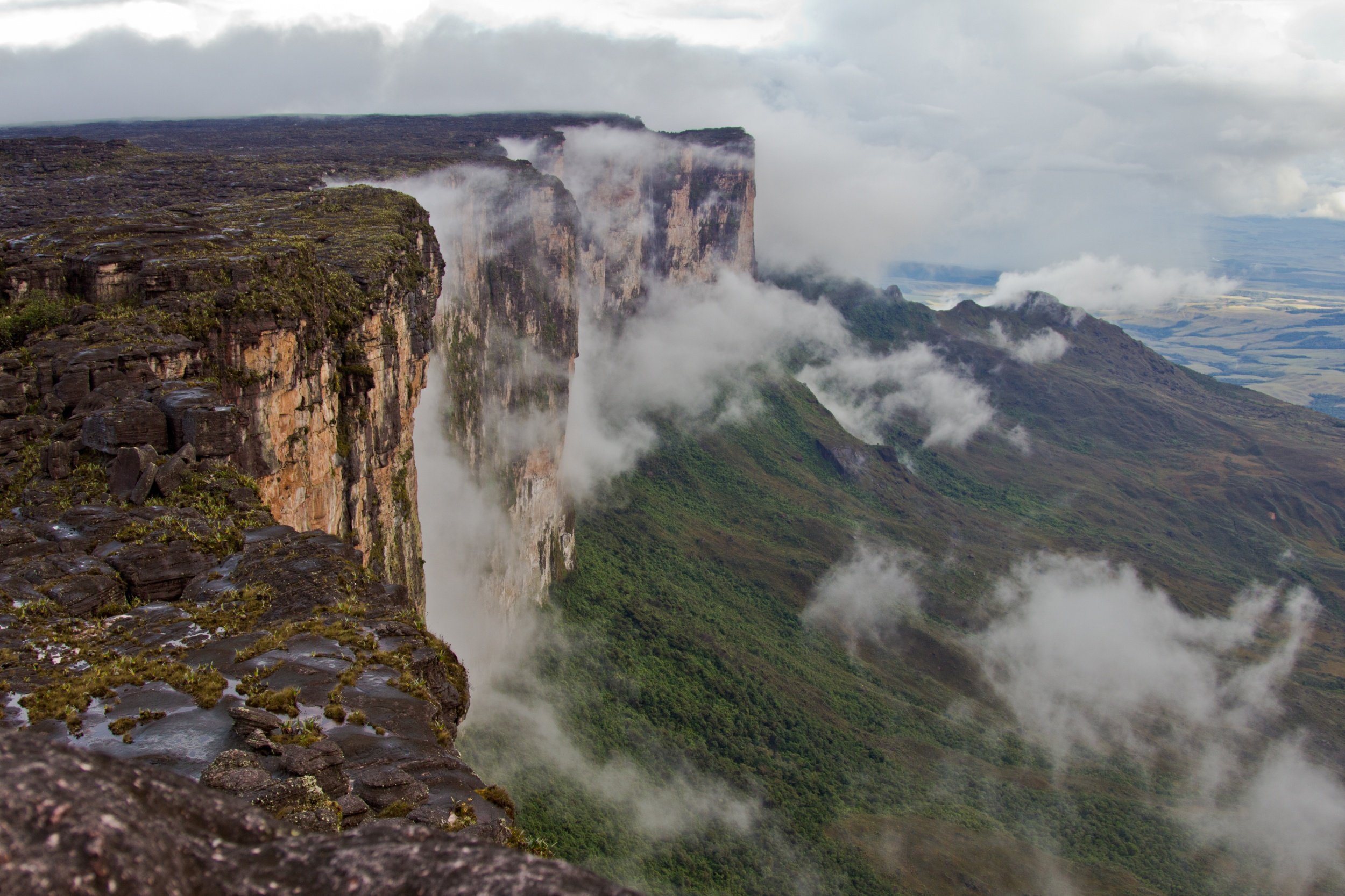 Водопад на гвианском плоскогорье. Венесуэла плато Рорайма. Венесуэла парк Канайма гора Рорайма. Плато Рорайма, Бразилия, Венесуэла, Гайана. Гайана гора Рорайма Южная Америка.