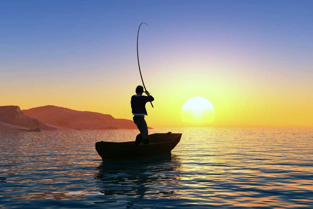 Обложка журнала где рыбаки на закате