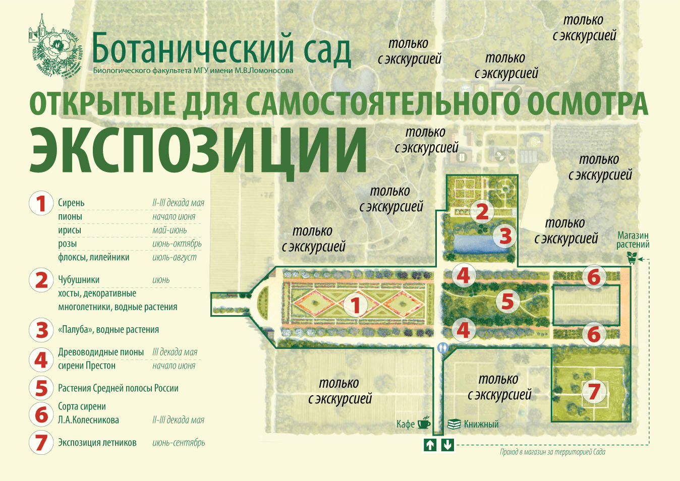 План ботанического сада мгу