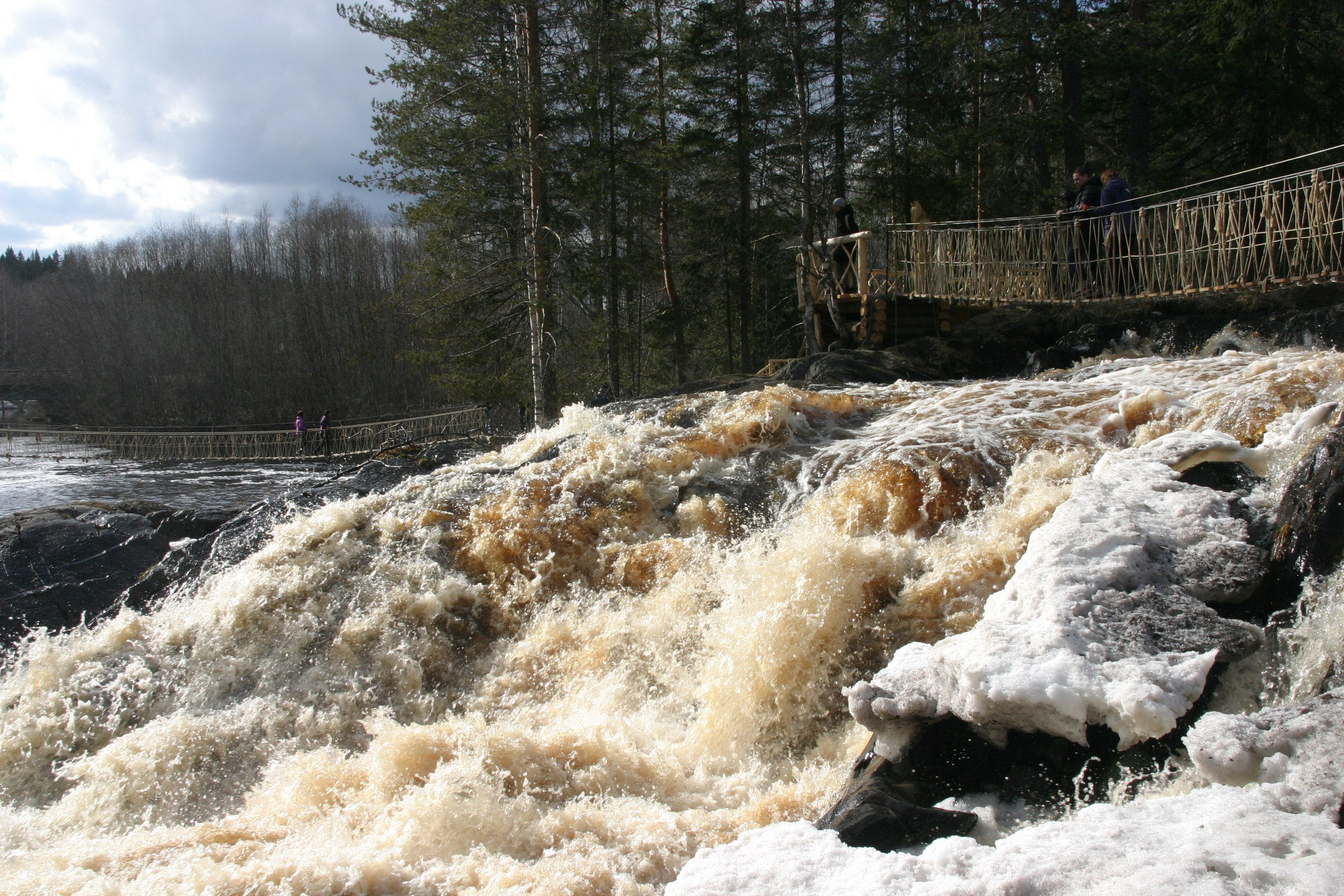 Водопады Ахвенкоски Карелия осень