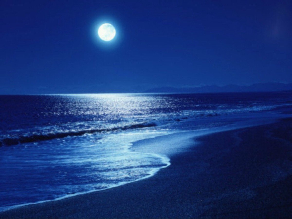 ночью берег на море