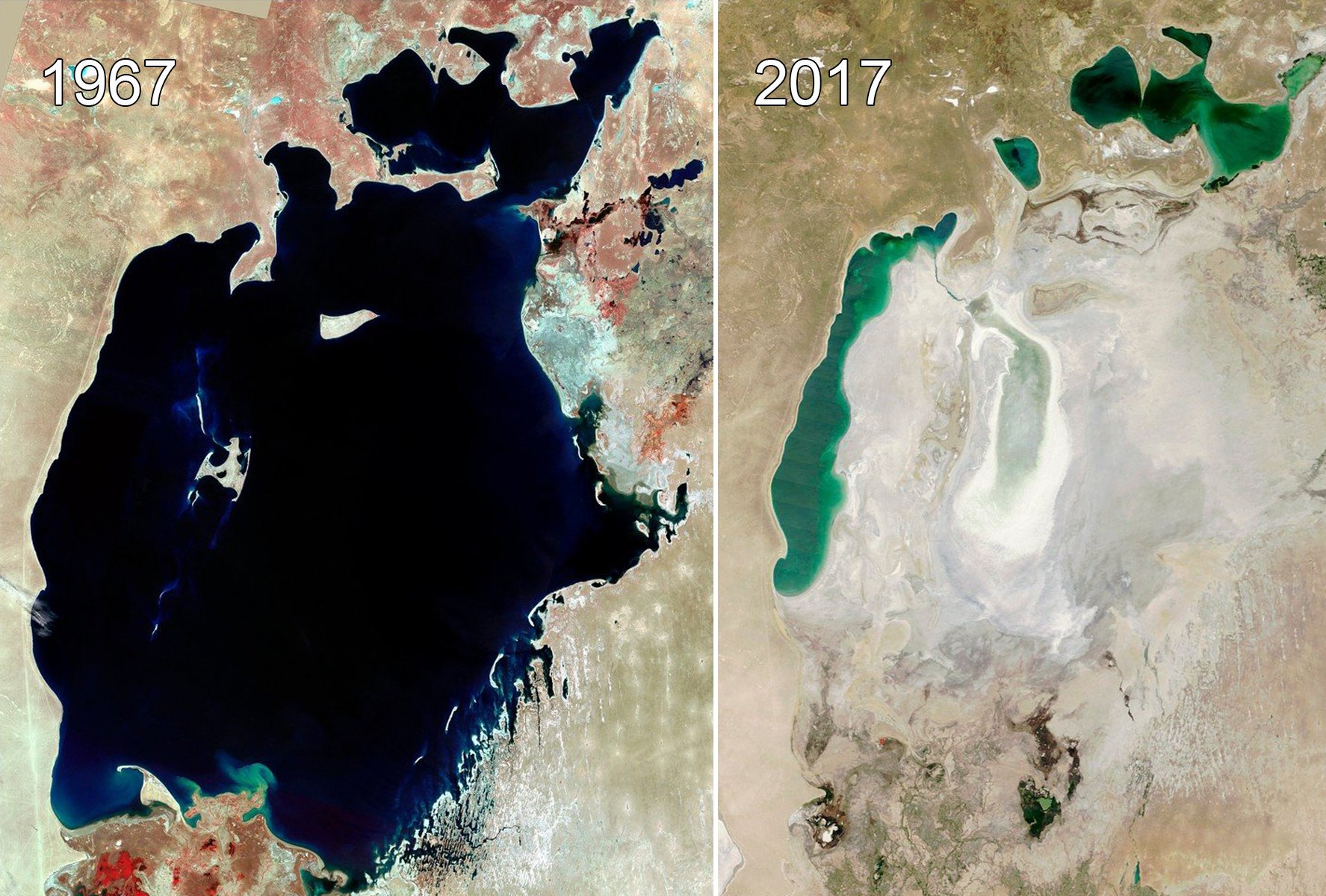 Фото аральского моря до и после высыхания