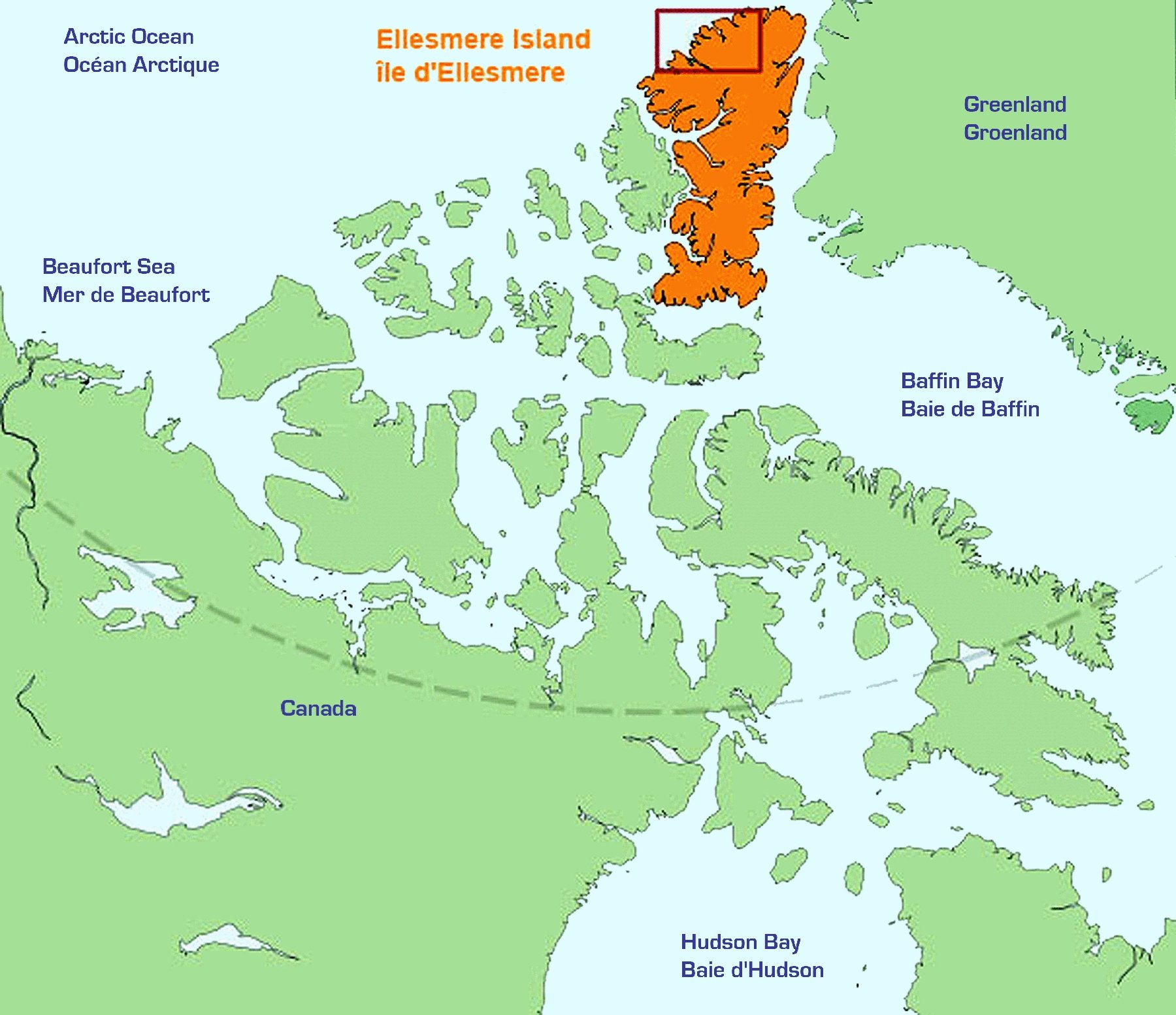 Архипелаг канадский арктический на карте северной америки. Остров Элсмир на карте Северной Америки. Остров Элсмир на карте Канады.