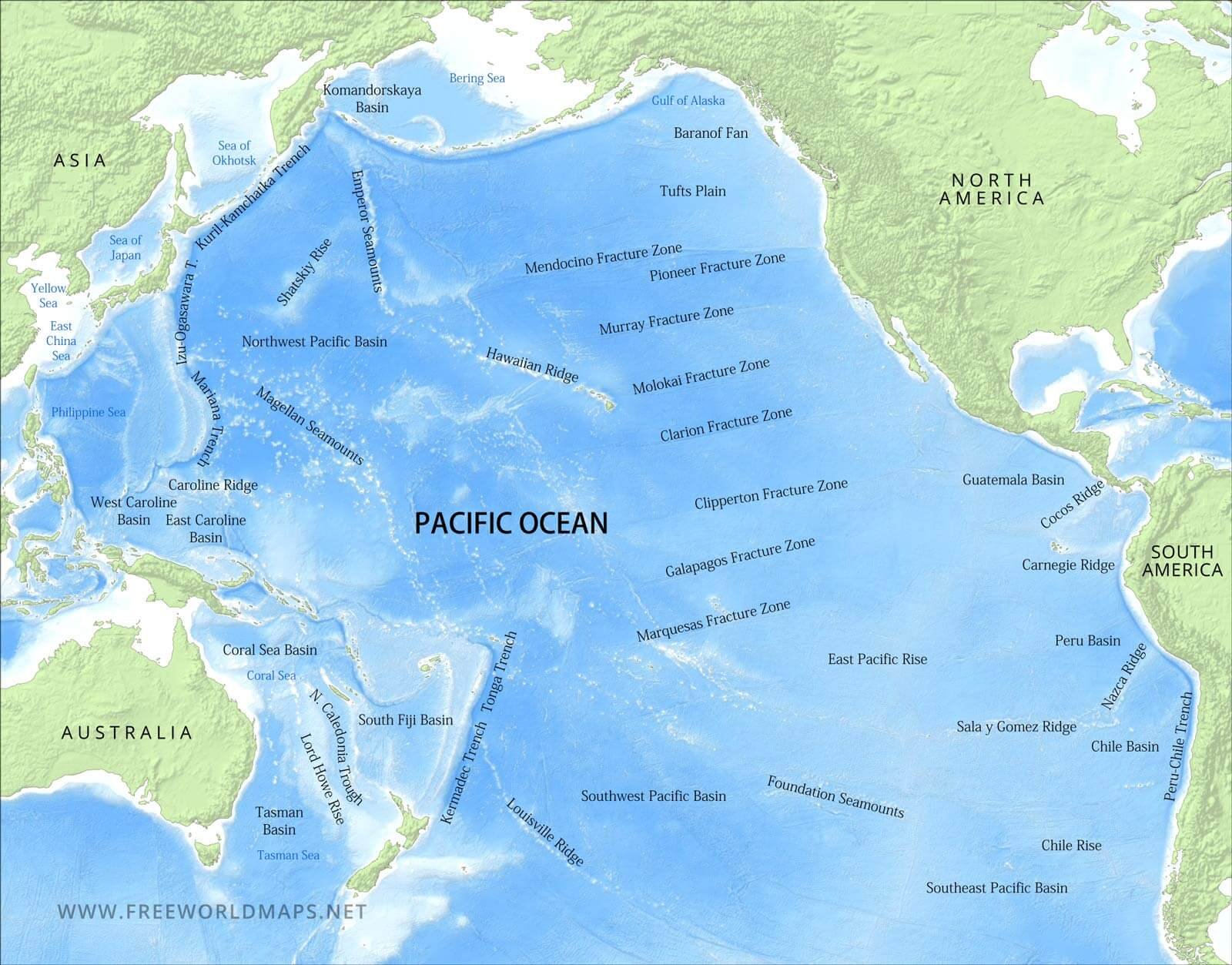 тихий океан фото на карте
