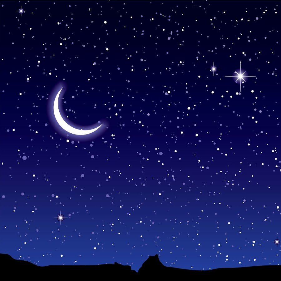 Самый прекрасный месяц. Ночь месяц. Звездное небо с месяцем. Месяц и звезды. Ночь месяц звезды.