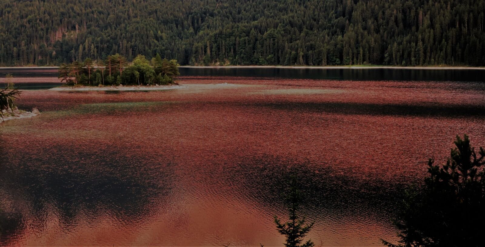 Багровое озеро. Багряный остров. Алый остров Чеховки. Crimson Water.