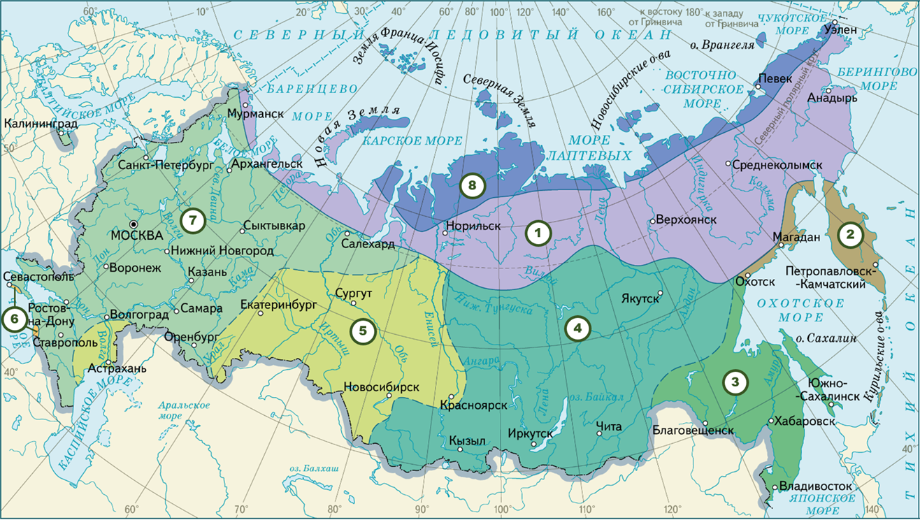 Карта климатических поясов Росси. Климатические полеса Росси карта.