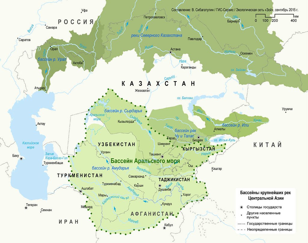 Река Сырдарья на карте Азии